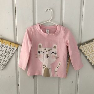 Pink French Terry Kitty Cat Pullover Sweatshirt